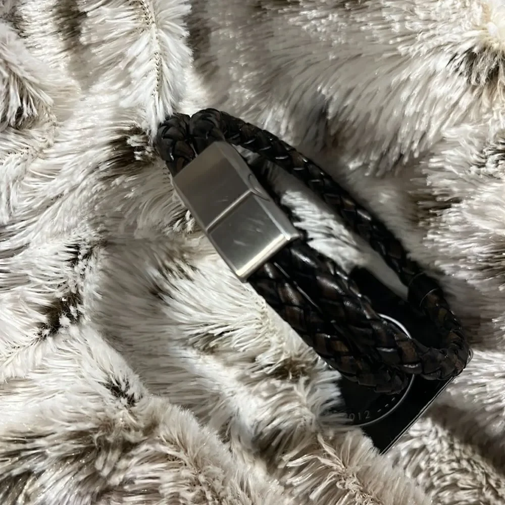 BESPOKE Men's Double-Strand Braided Leather Bracelet